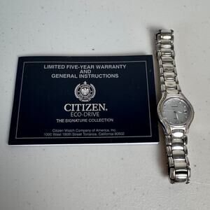 Citizen Eco-Drive EW167059D Silhouette Crystal Ladies Watch Mother of Pearl Dial